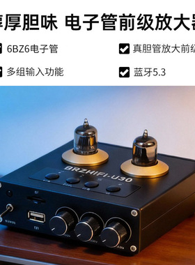 伟良音响BRZHIFI前置放大器U30蓝牙5.3发烧电子管前级高低音调节