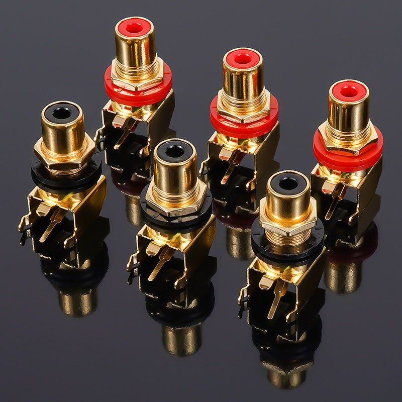 无磁合金AV音响功放喇叭线路板接线板焊板RCA座端子莲花座插座