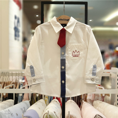 allo阿路韩版童装英伦风衬衫儿童男2026春秋季小童领结可拆819