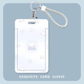 简约日系可爱猫咪骨头学生校园饭卡证件卡套工作证公交挂绳钥匙扣