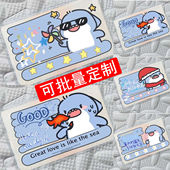 小鲨鱼全覆盖身份证卡套高颜值食堂小众复古防磁统一搞笑美式 蓝色