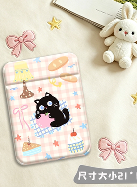 粉蓝色黑猫可爱便携式化妆镜随身学生宿舍折叠桌面粉色镜子梳妆