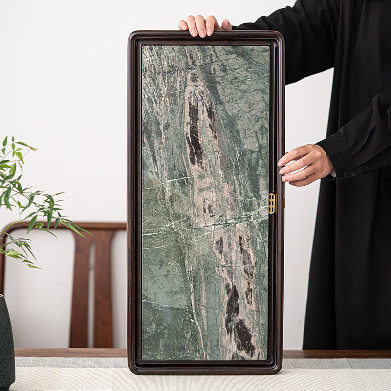 苏氏陶瓷 九龙壁黑檀木茶盘可干泡可排水功夫泡茶台茶托66*30cm