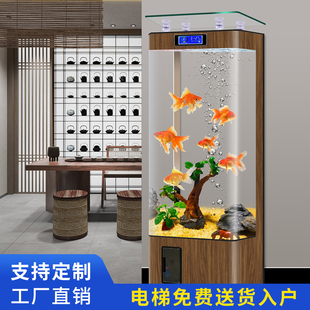 2024新款 上过滤玻璃懒人水族箱 方形智能家用金鱼缸客厅中小型立式