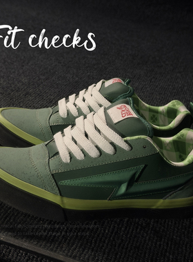 Visecoo Concepts联名knu skool黑绿龙虾闪电胖胖面包休闲学生鞋