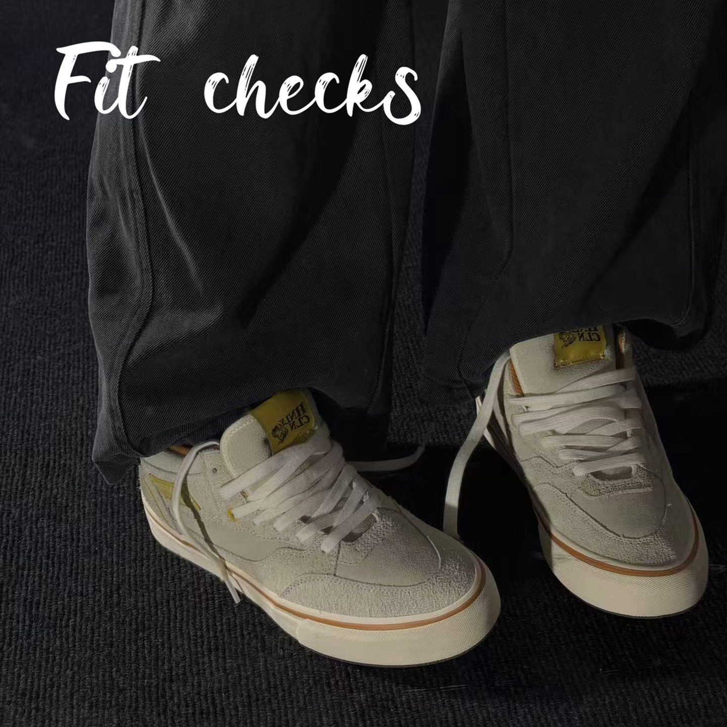 FTMD futuremade小屁孩联名滑板鞋米黄色中帮男女翻毛皮休闲鞋