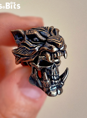 黄铜白铜骷髅手雷EDC刀坠骷髅子弹十字架伞坠7芯9芯伞绳吊坠DIY