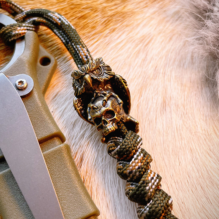 猫头鹰骷髅edc刀坠7芯9芯伞绳