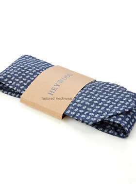 潮欧美高档商务正装职业新款英伦手工卷边复古牛仔腰果花领带领呔