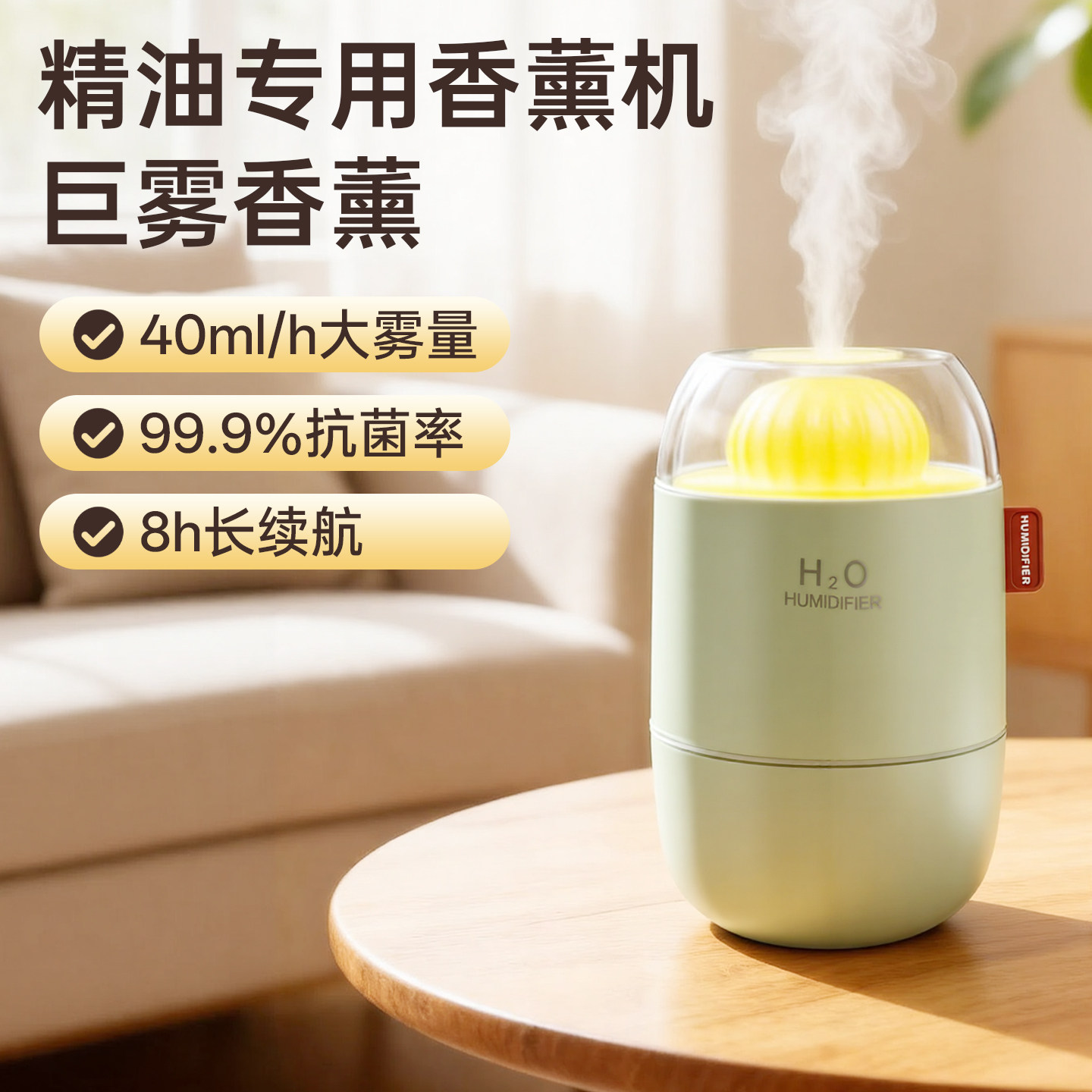 仙人掌自动喷香加湿卧室桌香薰机