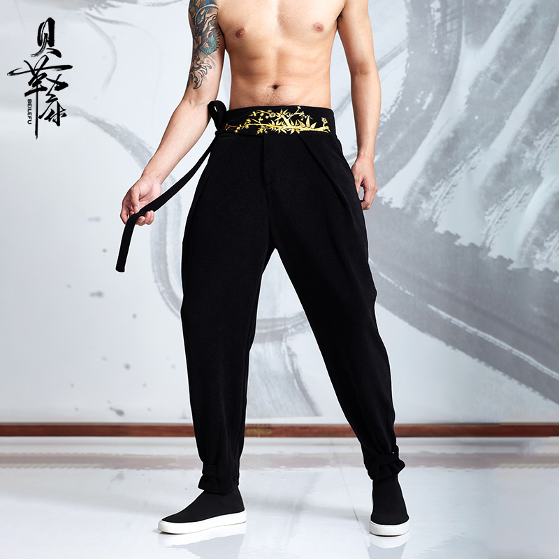 贝勒府长裤刺绣国潮腰封休闲原创