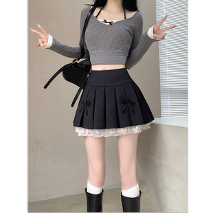 2026新款蕾丝裙安全裤小众春款百褶裙JK制服裙子半身裙秋冬季短裙