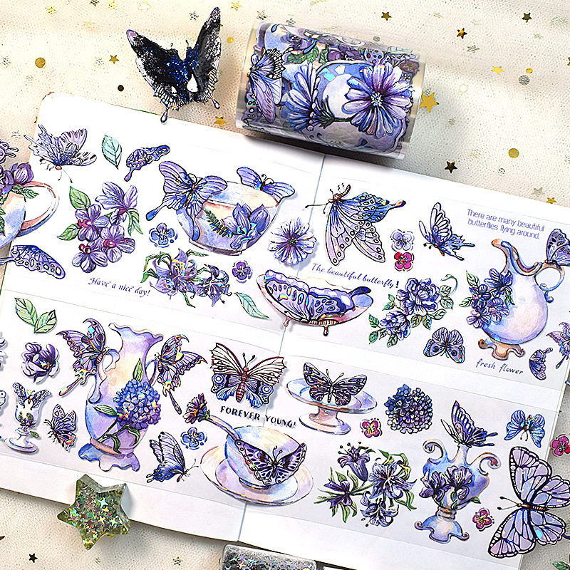 五宝文创手工pet手帐胶带贝壳光原创轻复古花卉装饰素材 流麻,文具电教/文化用品/商务用品,和纸胶带,淘宝优惠券,粉丝福利购,淘宝优惠卷