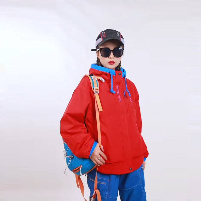 勘探基地加绒防风防水冲锋衣女款