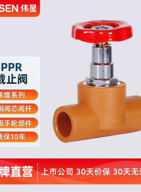 VASEN伟星管 截止阀辉煌色入户开关ppr管开关总阀门4分D20 6分D25