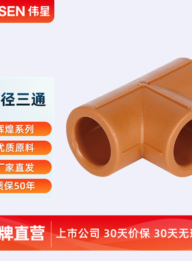 VASEN伟星管 辉煌色 PPR水管配件 无丝三通 4分20 6分25 等径三通