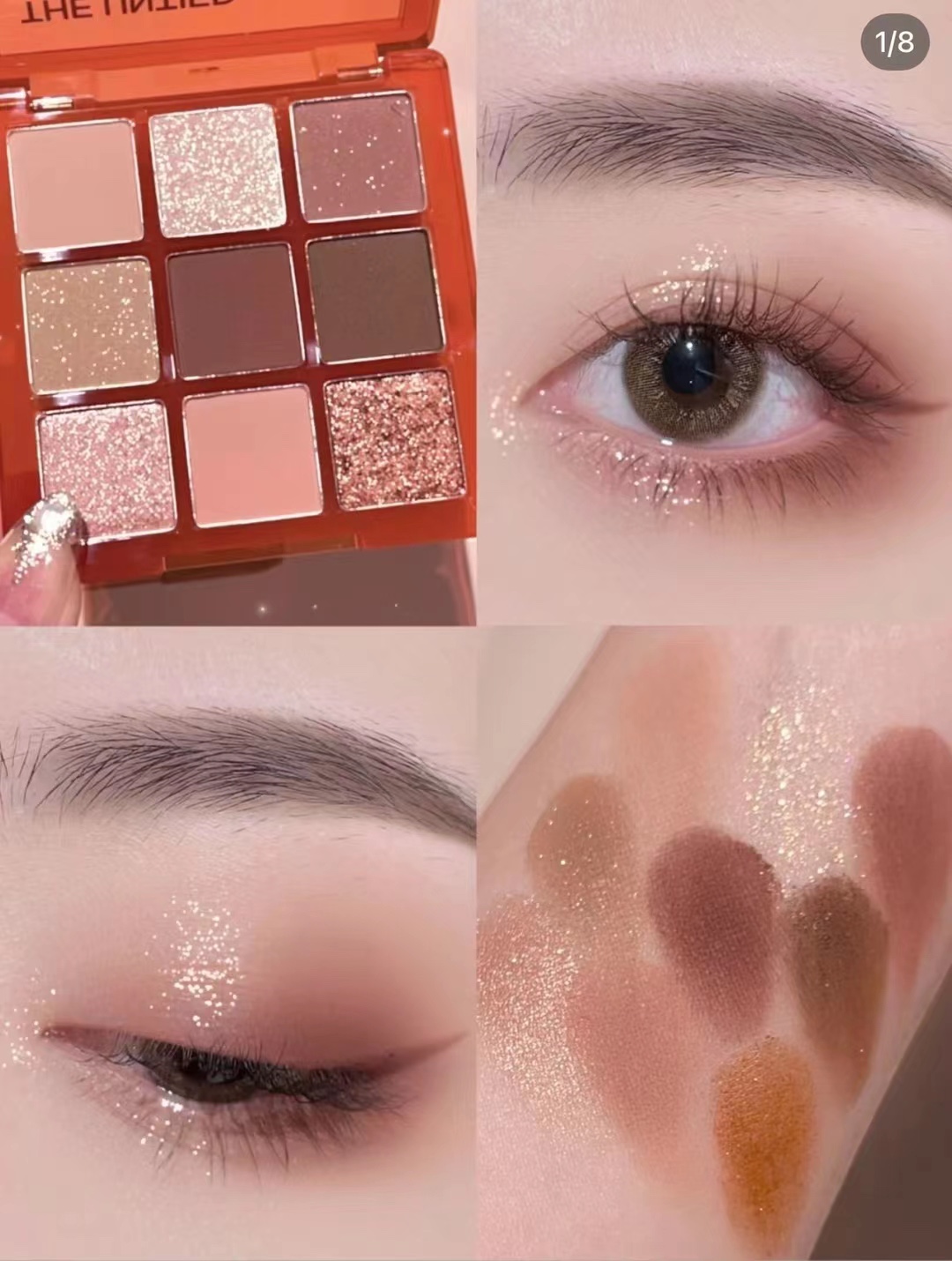 韩国3ce眼影盘花火盘九宫格delightful透明九色珠光亮片闪粉现货