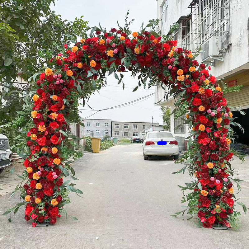 满花拱门婚庆绢花花门开业庆典活动花环新款幸福花门农村婚礼布置