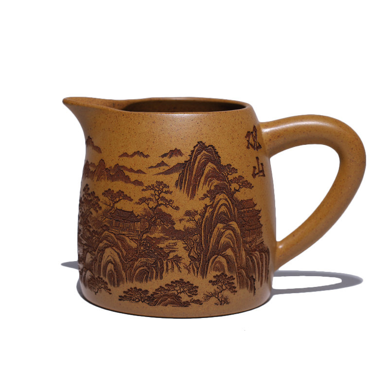 大吉羊 宜兴紫砂分茶器 原矿段泥观山公道杯300ml