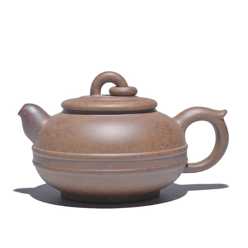 吉羊柴烧 宜兴紫砂壶茶壶 原矿本山绿泥如意圈钮230ml何成