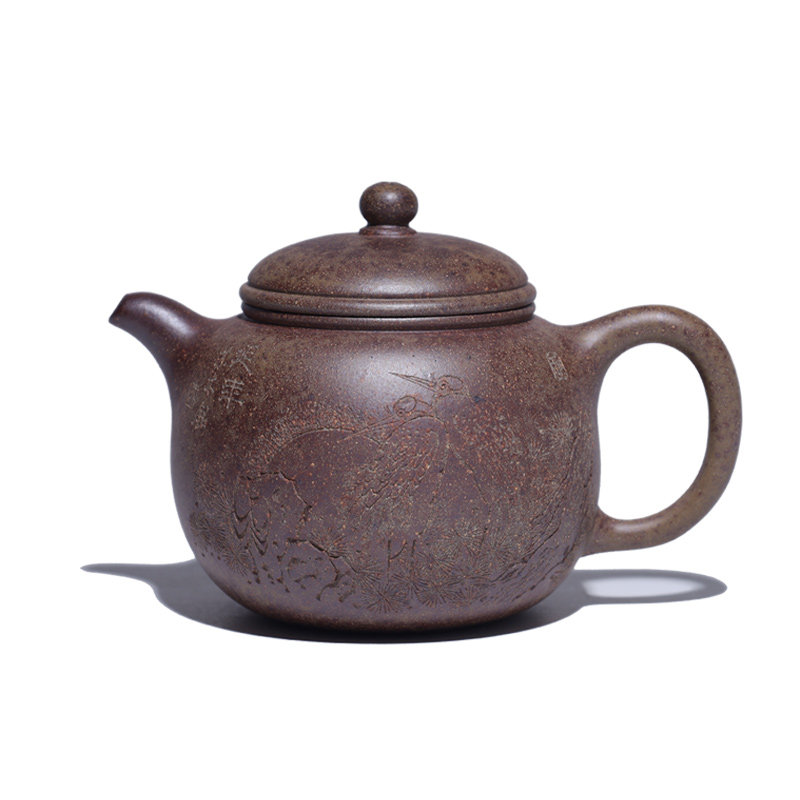 吉羊柴烧 宜兴紫砂壶茶壶 原矿本山绿泥匏尊(延年)270ml