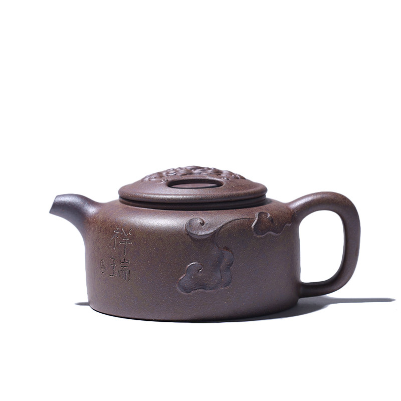 吉羊柴烧 宜兴紫砂壶茶壶 原矿本山绿泥牛盖莲子140ml