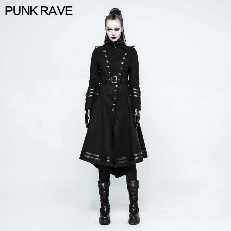 PUNKRAVE高领呢料中长款外套
