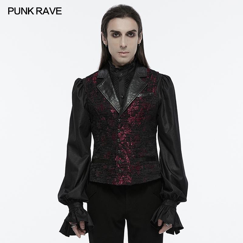 PUNKRAVE暗花燕尾西装马甲