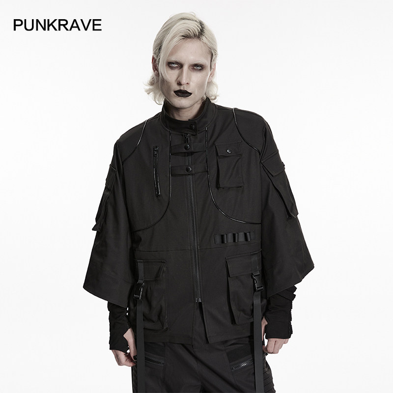 PUNKRAVE工装立领多口袋夹克男