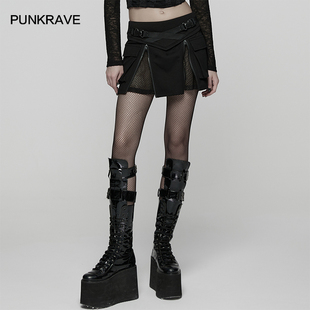 朋克风性感辣妹半身裙女2025秋冬新款 暗黑系设计感小众A字裙短裙