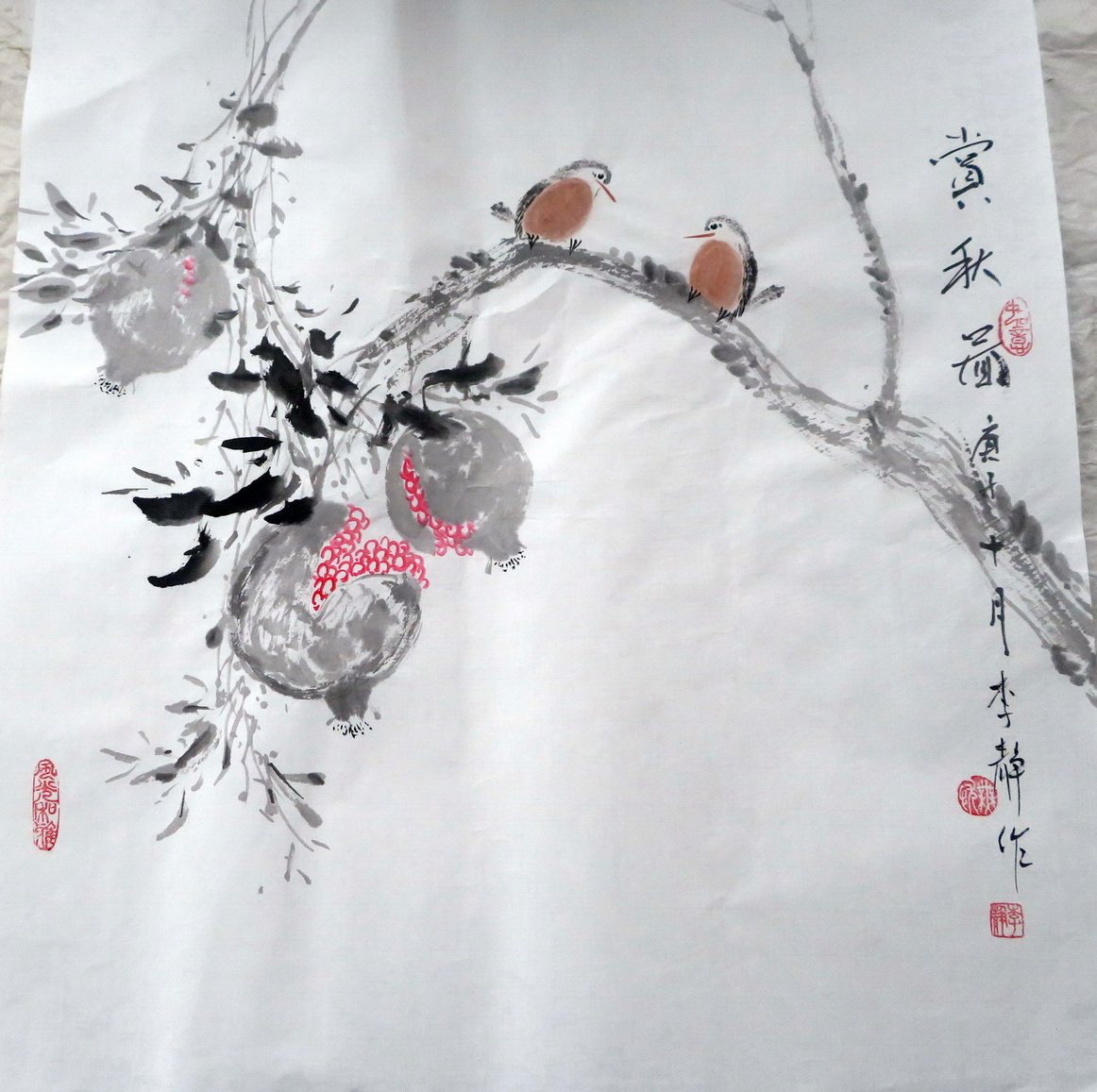 特价已落款三尺斗方水墨花鸟国画手绘中式客厅装饰字画rh10301183