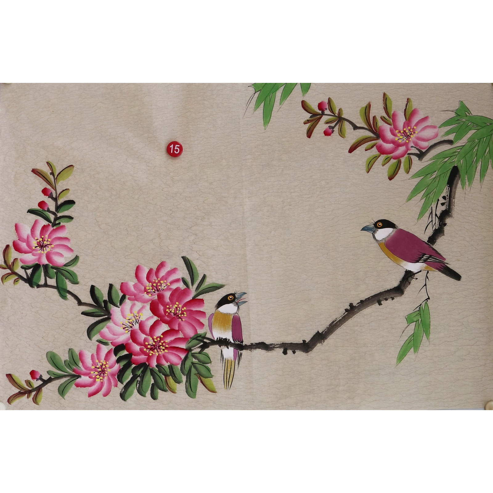 楼一阁书画无款四尺三开小写意花鸟国画装饰字画特价RC561915