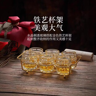 家用玻璃小酒杯套装白酒杯1两半喝酒杯子一口杯洋酒杯小号啤酒杯