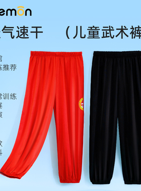 儿童武术裤男童夏季太极练功服少儿演出专业训练裤纯棉女童灯笼裤