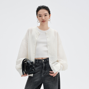 新品 女士2026春季 简约舒适针织开衫 休闲宽松百搭上衣 高智新调