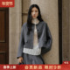 女圆领风长袖 单排扣宽松上衣 西装 外套26早春新款 静酷通勤 短款
