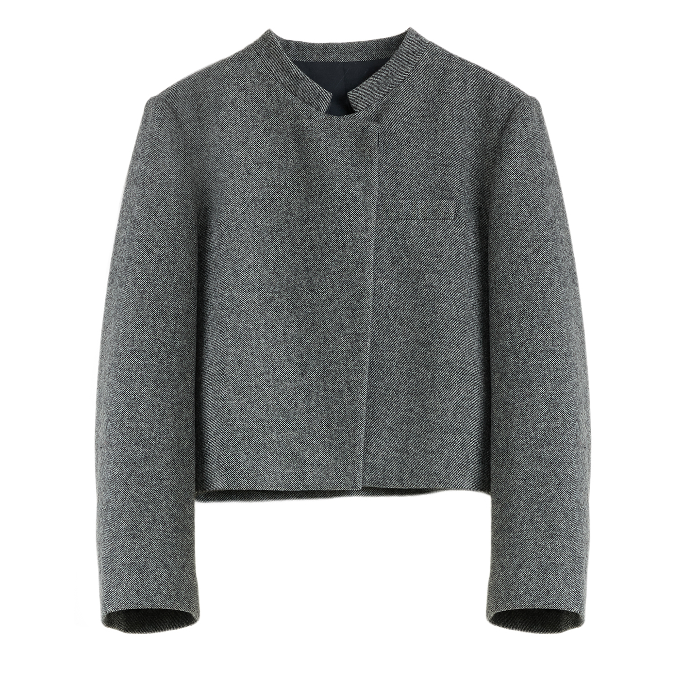 2025冬季新款立领短毛呢外套女士时尚简约一粒扣羊毛混纺正装夹克