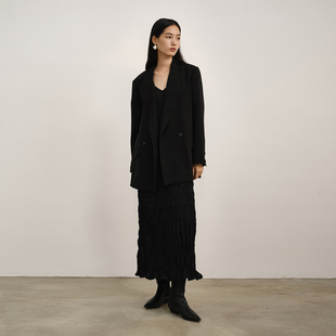 【典雅自持】极简风连衣裙女26春季新款长裙高级设计感通勤穿搭