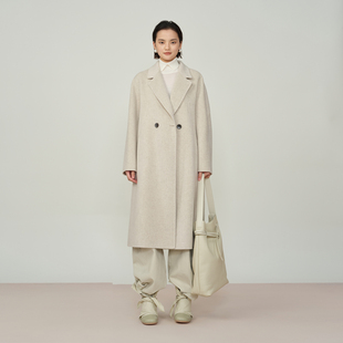 【反季】显瘦大衣女26冬季新款系带长款H版型连袖显腰线外套