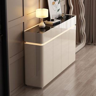 轻奢烤漆高端入户鞋柜家用门口新款2024爆款收纳柜一体靠墙玄关柜