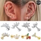 F136医用钛合金锆石耳钉耳骨钉亲肤不过敏内螺旋平底穿刺品唇钉