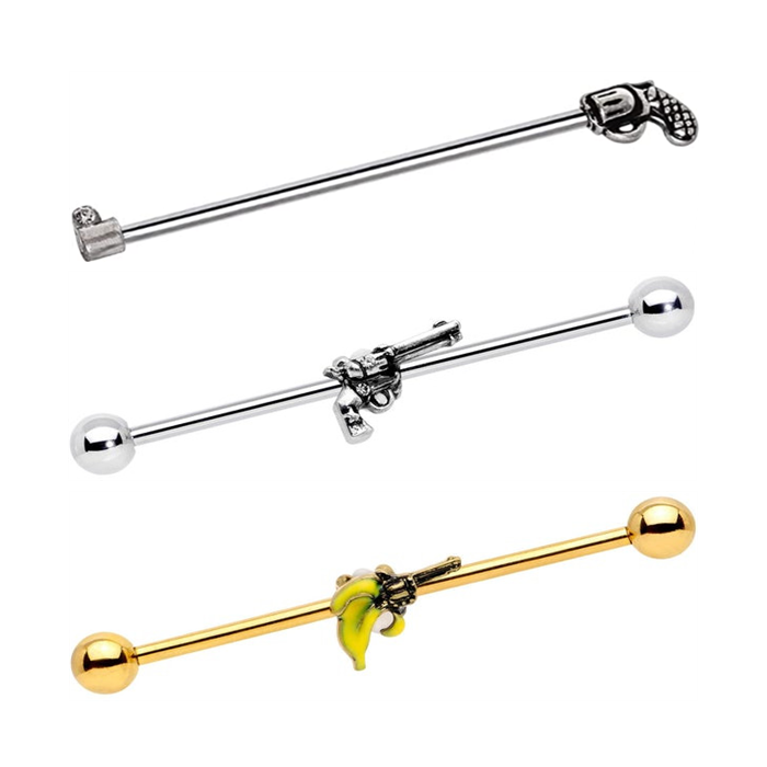 钛钢钛钢欧美男长耳骨钉