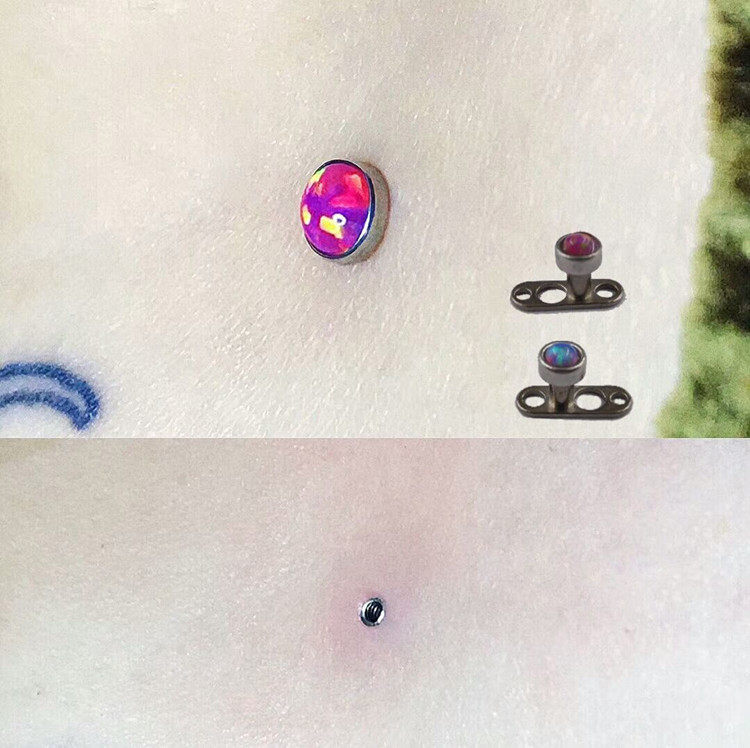 g23纯钛埋钉澳宝埋骨钉皮肤钉植皮下埋骨珠入珠底座人体穿刺饰品