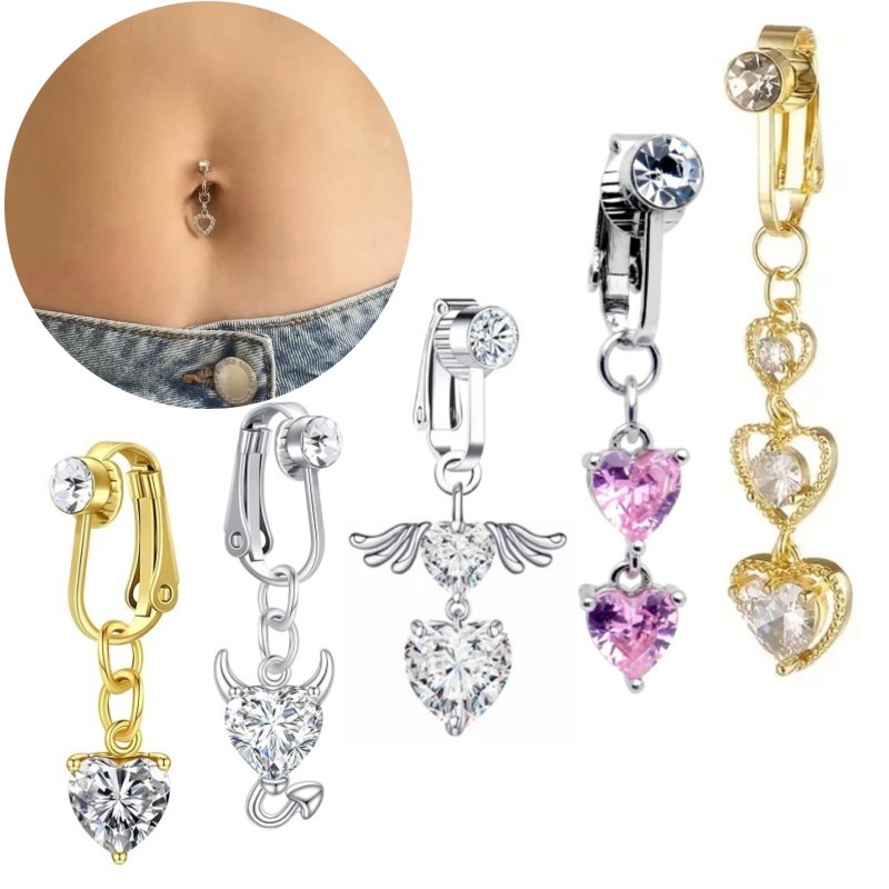 免打孔肚脐钉假贴无洞眼心形锆石水滴环露脐辣妹无需穿孔脐钉,饰品/流行首饰/时尚饰品新,其它首饰,淘宝优惠券,粉丝福利购,淘宝优惠卷