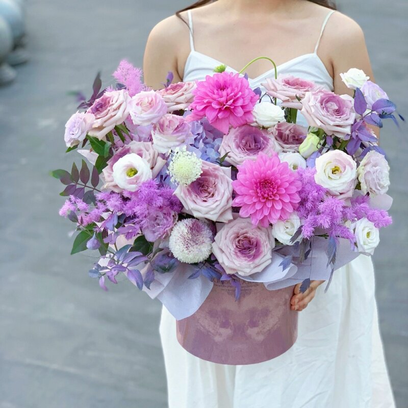 上海鲜花同城速递520情人节混搭鲜花生日七夕节表白花束送女友礼