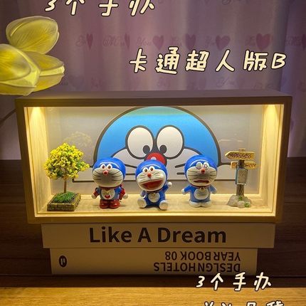 哆啦a梦小夜灯系列礼物实用多唻蓝胖子看书灯女创意生日礼物摆件*