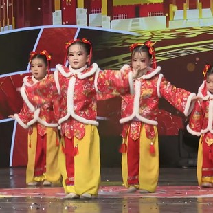 福气要来到演出服开场舞表演服张灯结彩舞蹈服装红色喜庆儿童演出