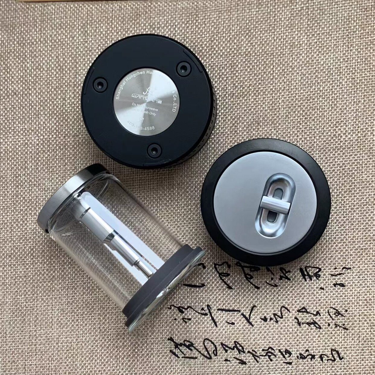 万象杯子配件茶水分离杯盖子V158/258L玻璃杯体U158/258水杯茶仓图片
