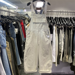 韩系慵懒风减龄水洗设计感背带牛仔裤女2026年春季新款宽松阔腿裤