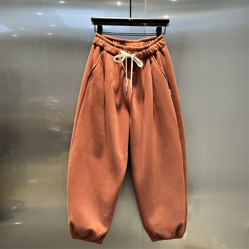 加厚加绒卫裤高腰保暖休闲垮裤